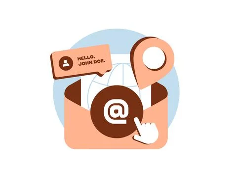 Localized email marketing with hyper-local newsletters, audience segmentation Stock Illustration