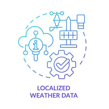Localized weather data blue gradient concept icon 스톡 일러스트
