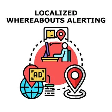 Localized whereabouts alerting and tracking system Stock Illustration