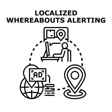 Localized whereabouts alerting and tracking system Stock Illustration