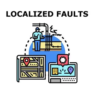 Localizing faults finding detecting and fixing system concept Stock Illustration
