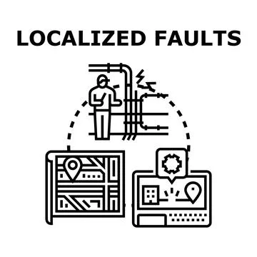 Localizing faults finding detecting and fixing system concept Stock Illustration