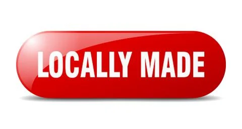 Locally made button. locally made sign. key. push button. Stock Illustration