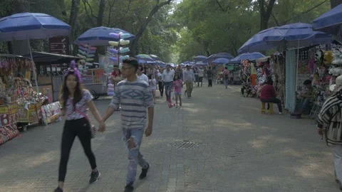 Locals Enjoying Themselves In Chapultepec Park, Mexico City Stock Footage 154534340