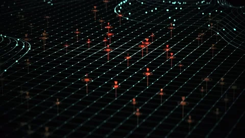 Locater Pin on the Typography Map Technology Background Stock Footage 223607058