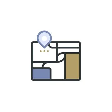 Locating Addresses with Precision on a Location Map Stock Illustration