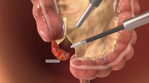 Locating and Grasping the Appendix Stock Footage 231402718