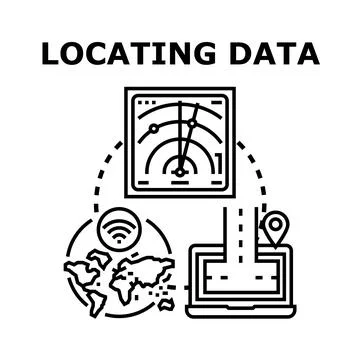 Locating data global information tracking technology Illustration