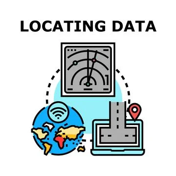 Locating data global information tracking technology Stock Illustration