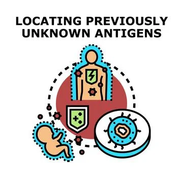 Locating unknown antigens for immune response development Stockillustratie