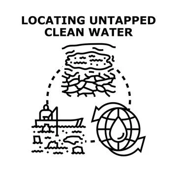 Locating untapped clean water source vector concept Stock Illustration