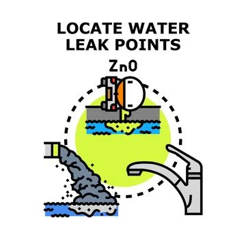 Locating water leak points and waste prevention Stock Illustration