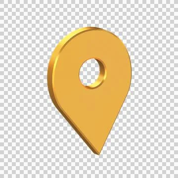Location 3D Icon Isolated on Transparent Background, Address Icon Stock Illustration
