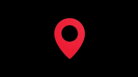 Location 3d pin animation of red spinning in Green, blue, black &amp; white bac.. Stock Footage 313492191
