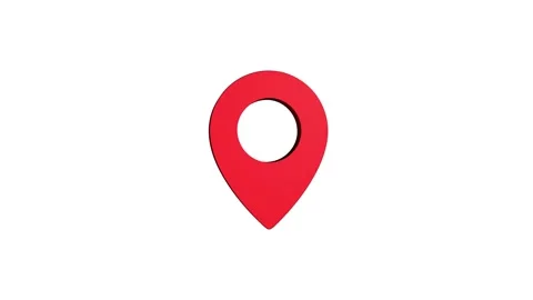 Location 3d pin animation of red spinning in Green, blue, black &amp; white bac.. Stock Footage 313492193