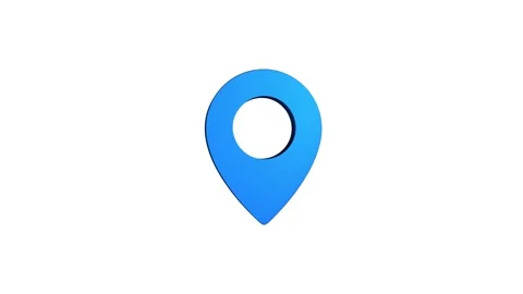 Location 3d pin animation of red spinning in Green, blue, black &amp; white bac.. Stock Footage 313492203