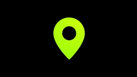 Location 3d pin animation of red spinning in Green, blue, black &amp; white bac.. Stock Footage 313492210