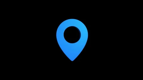 Location 3d pin animation of red spinning in Green, blue, black &amp; white bac.. Stock Footage 313492211