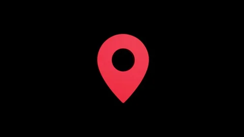 Location 3d pin animation of red spinning in Green, blue, black &amp; white bac.. Stock Footage 313492220