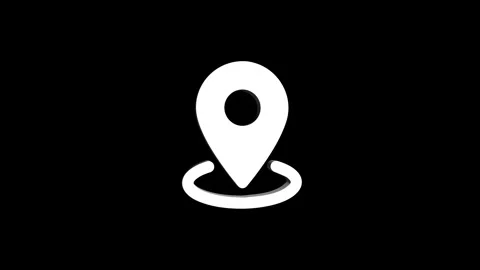 Location 3d pin animation of red spinning in Green, blue, black &amp; white bac.. Stock Footage 313492236