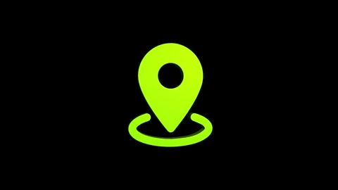 Location 3d pin animation of red spinning in Green, blue, black &amp; white bac.. Stock Footage 313492251