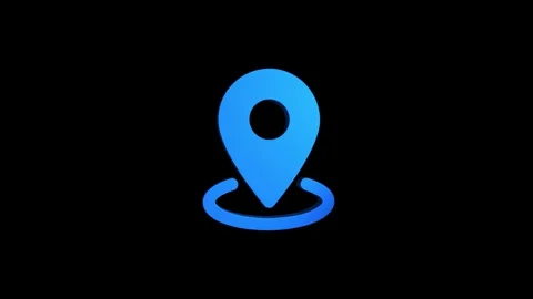 Location 3d pin animation of red spinning in Green, blue, black &amp; white bac.. Stock Footage 313492267