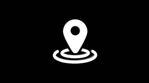 Location 3d pin animation of red spinning in Green, blue, black &amp; white bac.. Stock Footage 313492270