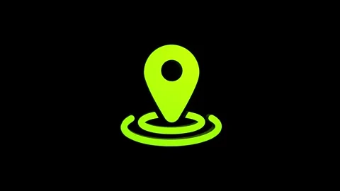 Location 3d pin animation of red spinning in Green, blue, black &amp; white bac.. Stock Footage 313492281
