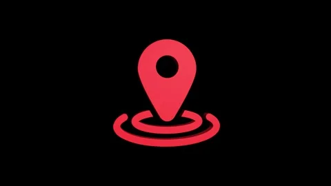 Location 3d pin animation of red spinning in Green, blue, black &amp; white bac.. Stock Footage 313492289