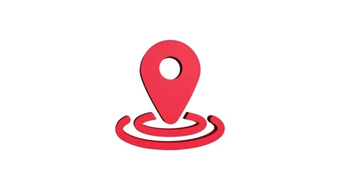 Location 3d pin animation of red spinning in Green, blue, black &amp; white bac.. Stock Footage 313492291