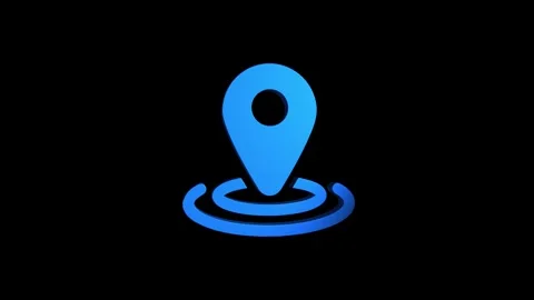 Location 3d pin animation of red spinning in Green, blue, black &amp; white bac.. Stock Footage 313492304