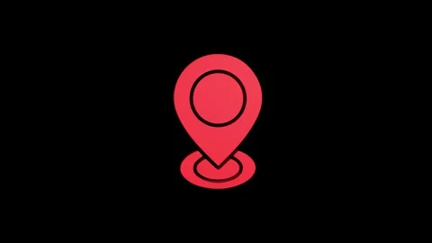 Location 3d pin animation of red spinning in Green, blue, black &amp; white bac.. Stock Footage 313492317