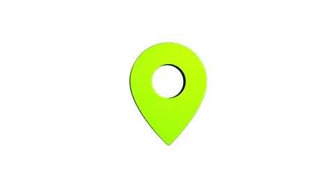 Location 3d pin animation of red spinning in Green, blue, black &amp; white bac.. Stock-Footage 313492670