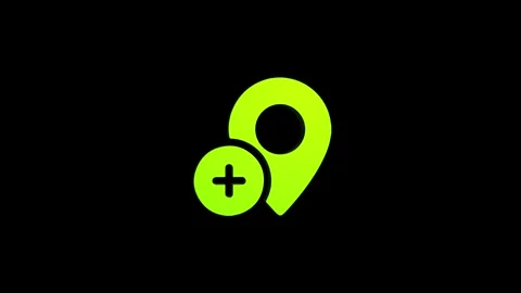 Location 3d pin animation of red spinning in Green, blue, black and white b.. Stock Footage 313513659