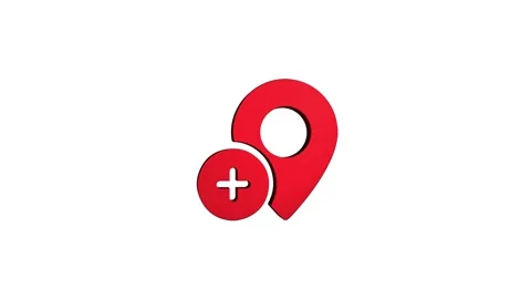 Location 3d pin animation of red spinning in Green, blue, black and white b.. Stock Footage 313513661