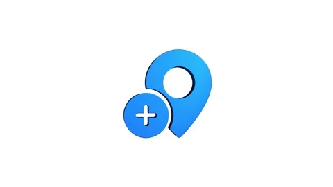 Location 3d pin animation of red spinning in Green, blue, black and white b.. Stock Footage 313513679