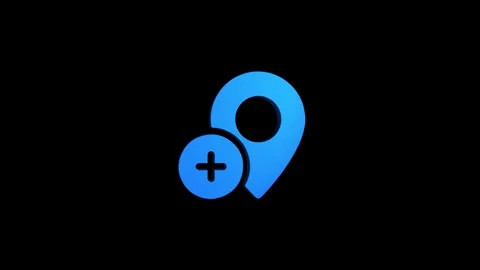 Location 3d pin animation of red spinning in Green, blue, black and white b.. Stock Footage 313513682