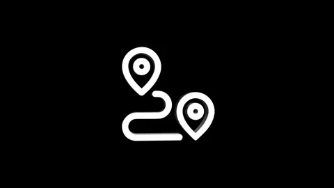 Location 3d pin animation of red spinning in Green, blue, black and white b.. Video stock 313518011
