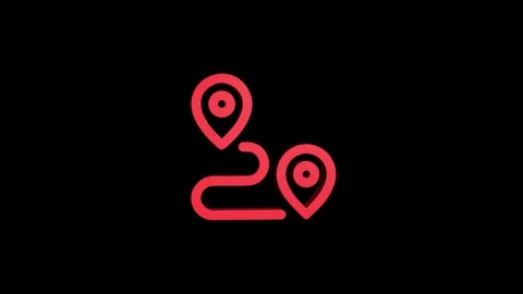 Location 3d pin animation of red spinning in Green, blue, black and white b.. Video stock 313518013