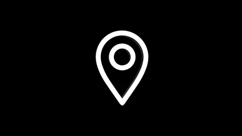 Location 3d pin animation of red spinning in Green, blue, black and white b.. Video stock 313518139