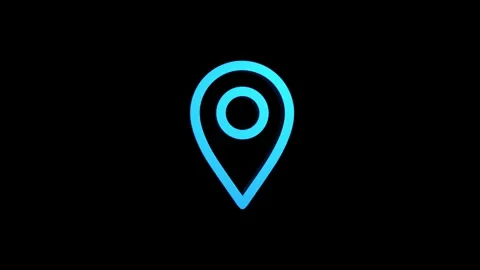 Location 3d pin animation of red spinning in Green, blue, black and white b.. Stock Footage 313518164