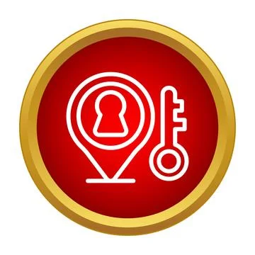 Location access key finding secure place icon Illustrazione stock