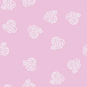 Location advertising line seamless pattern 库存插图