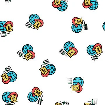 Location advertising vector seamless pattern 库存插图