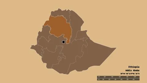 Location of Amhara, state of Ethiopia. Pattern イラスト素材
