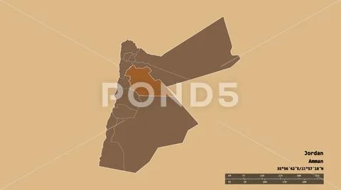 Location of Amman, province of Jordan. Pattern Stock Illustration