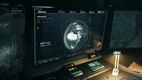 Location Analysis On Digital Earth Map In Global Surveillance Software Ui Stock Footage 198886505