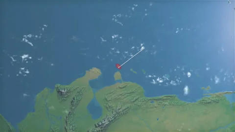 Location and map of Aruba on the earth at day. Stock Footage 328247032