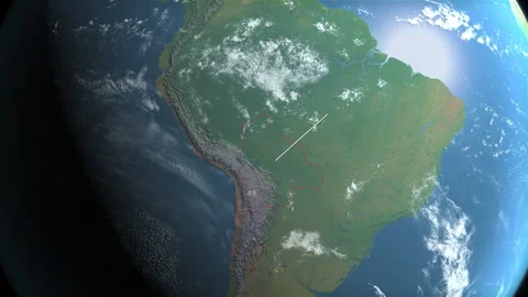 Location and map of Bolivia on the earth at day. Stock Footage 328257322