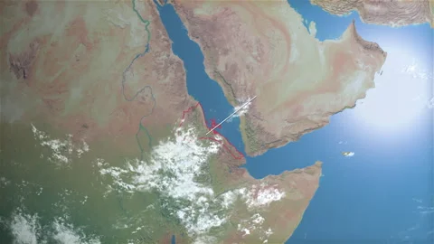 Location and map of Eritrea on the surface of the earth at day. Stock Footage 328691647